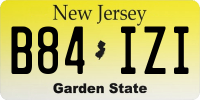 NJ license plate B84IZI