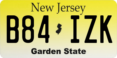NJ license plate B84IZK