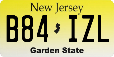 NJ license plate B84IZL