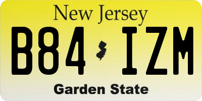 NJ license plate B84IZM