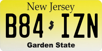 NJ license plate B84IZN