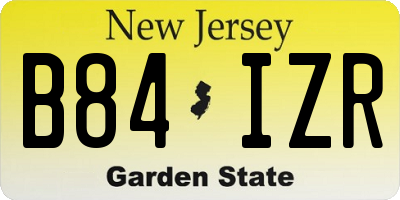 NJ license plate B84IZR
