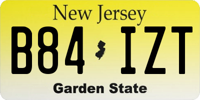 NJ license plate B84IZT