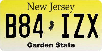 NJ license plate B84IZX