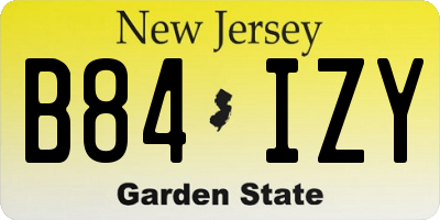 NJ license plate B84IZY
