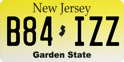 NJ license plate B84IZZ