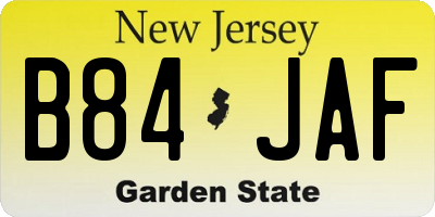 NJ license plate B84JAF