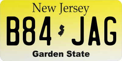 NJ license plate B84JAG