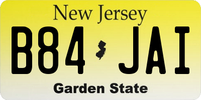 NJ license plate B84JAI