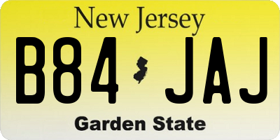 NJ license plate B84JAJ