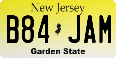 NJ license plate B84JAM