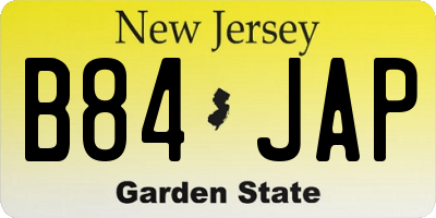 NJ license plate B84JAP