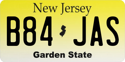 NJ license plate B84JAS