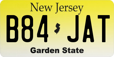 NJ license plate B84JAT