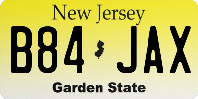 NJ license plate B84JAX