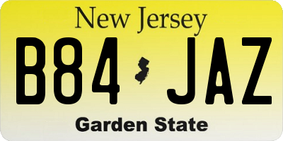 NJ license plate B84JAZ