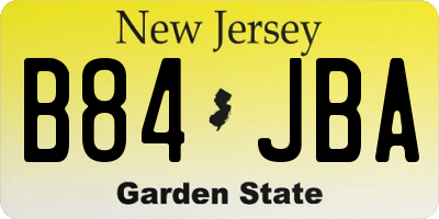 NJ license plate B84JBA