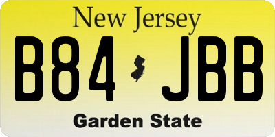 NJ license plate B84JBB