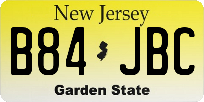 NJ license plate B84JBC