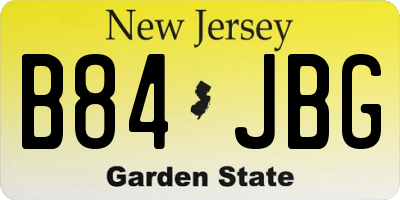 NJ license plate B84JBG