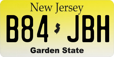 NJ license plate B84JBH