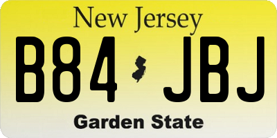 NJ license plate B84JBJ
