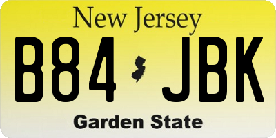 NJ license plate B84JBK
