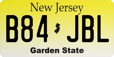 NJ license plate B84JBL