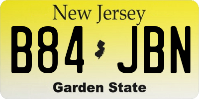 NJ license plate B84JBN