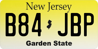 NJ license plate B84JBP