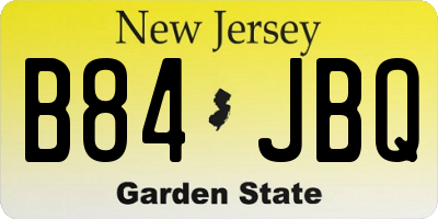 NJ license plate B84JBQ