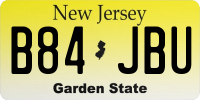 NJ license plate B84JBU