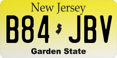 NJ license plate B84JBV