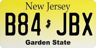 NJ license plate B84JBX