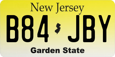 NJ license plate B84JBY