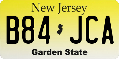 NJ license plate B84JCA