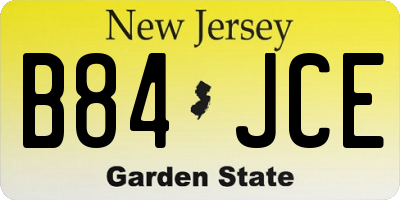 NJ license plate B84JCE