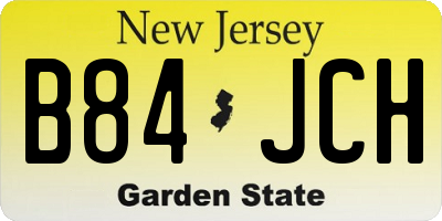 NJ license plate B84JCH