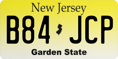 NJ license plate B84JCP