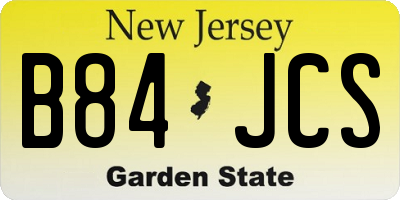 NJ license plate B84JCS