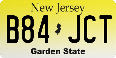 NJ license plate B84JCT