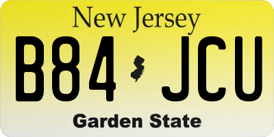 NJ license plate B84JCU