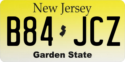 NJ license plate B84JCZ