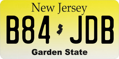 NJ license plate B84JDB