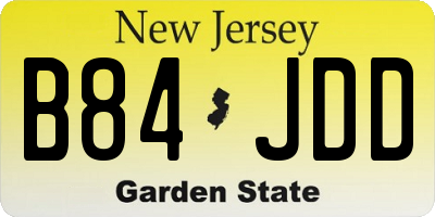 NJ license plate B84JDD