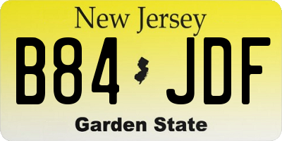 NJ license plate B84JDF