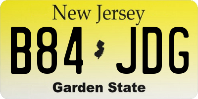 NJ license plate B84JDG