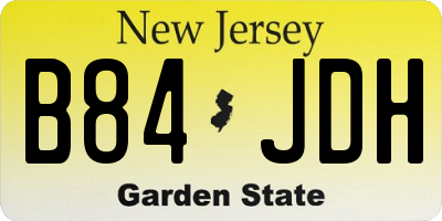 NJ license plate B84JDH