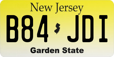 NJ license plate B84JDI