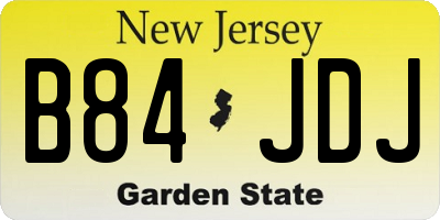 NJ license plate B84JDJ